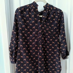 Dog Print Blouse
